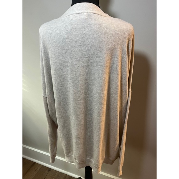 Natural Life Daisy Cotton Cardigan Sweater Oatmeal Floral L/XL Boho Slouchy - Picture 9 of 10